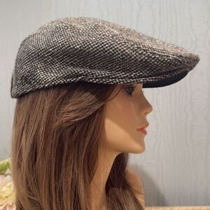 Vintage O”Neill Wool Blend Tweed Brown Newsboy Cap Hat